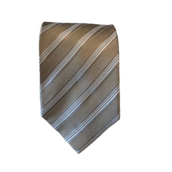 Fabio Ferretti Italian Handmade Men’s Tie Luxury Silk Neutral Striped - Picture 3 of 13